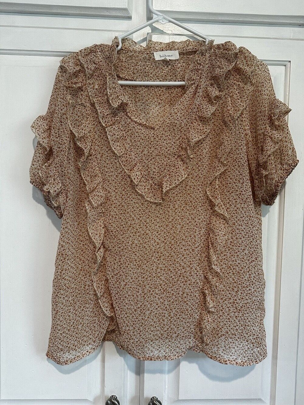 Bohme Top Size Small Boho Flowy Hippie Popover Peasant Shirt Blouse Cottage Core